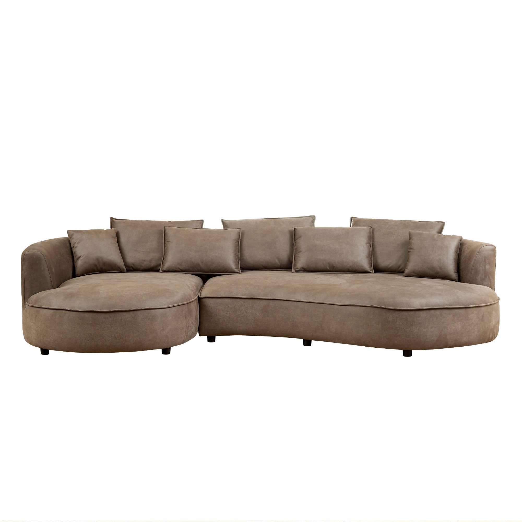 Modern Sectional Curved Sofa - Brown