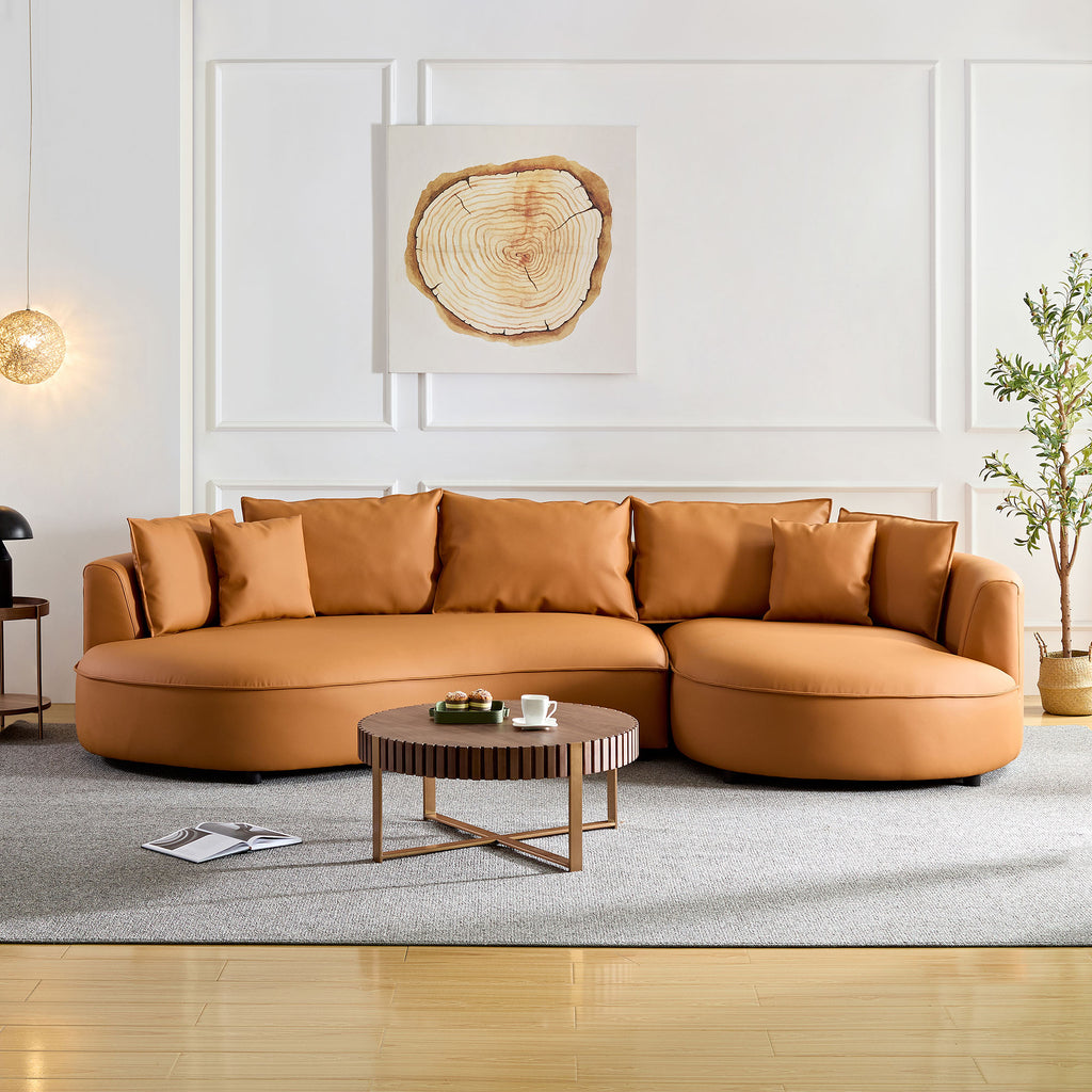 Modern Sectional Curved Sofa - Orange