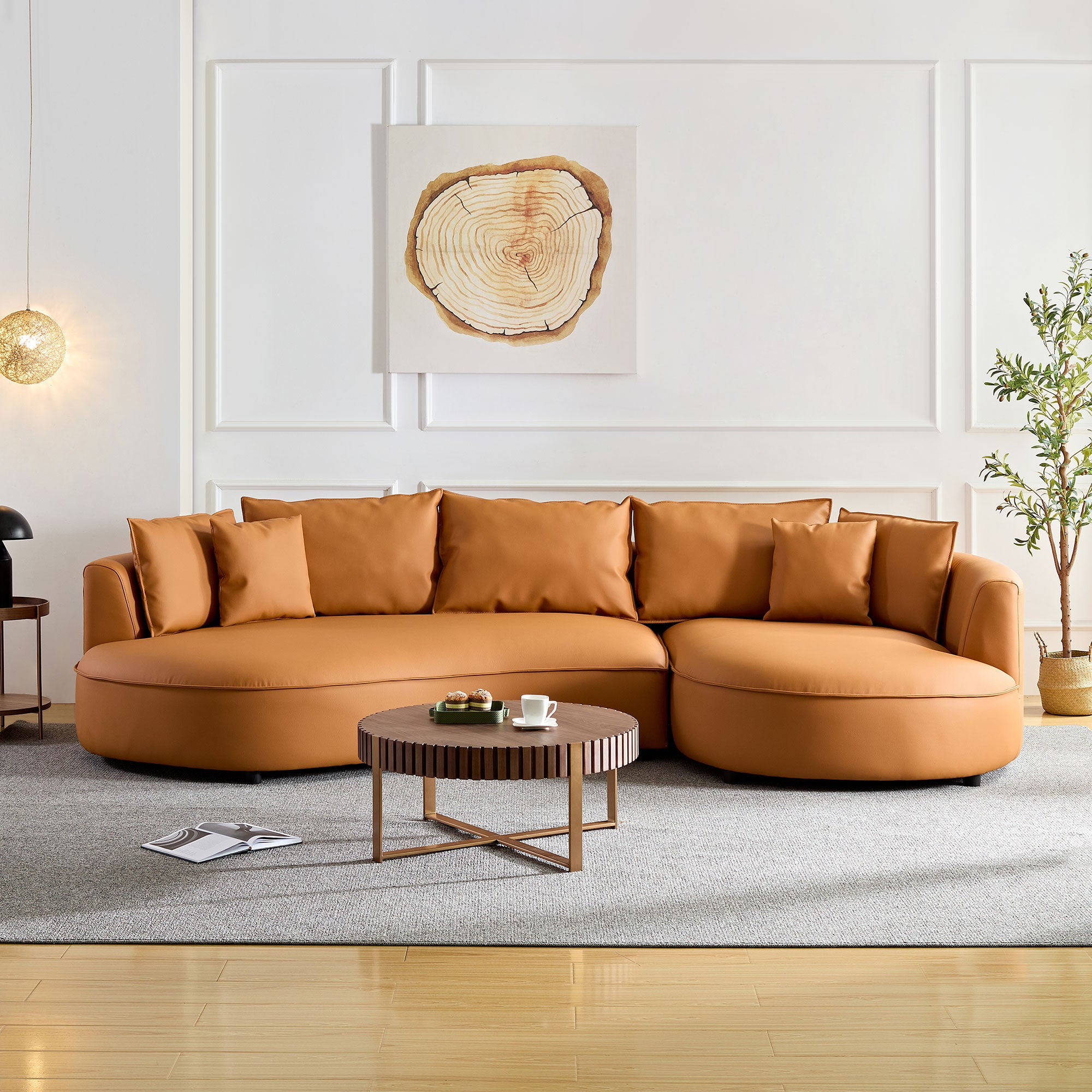Modern Sectional Curved Sofa - Orange