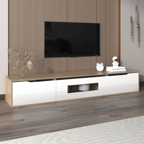 Wall Mounted TV Cabinet - White Wood