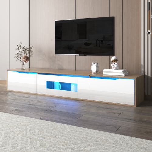 Wall Mounted TV Cabinet - White Wood