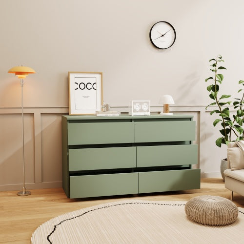 Large 6-Drawer Cabinet Dressing Table - Green