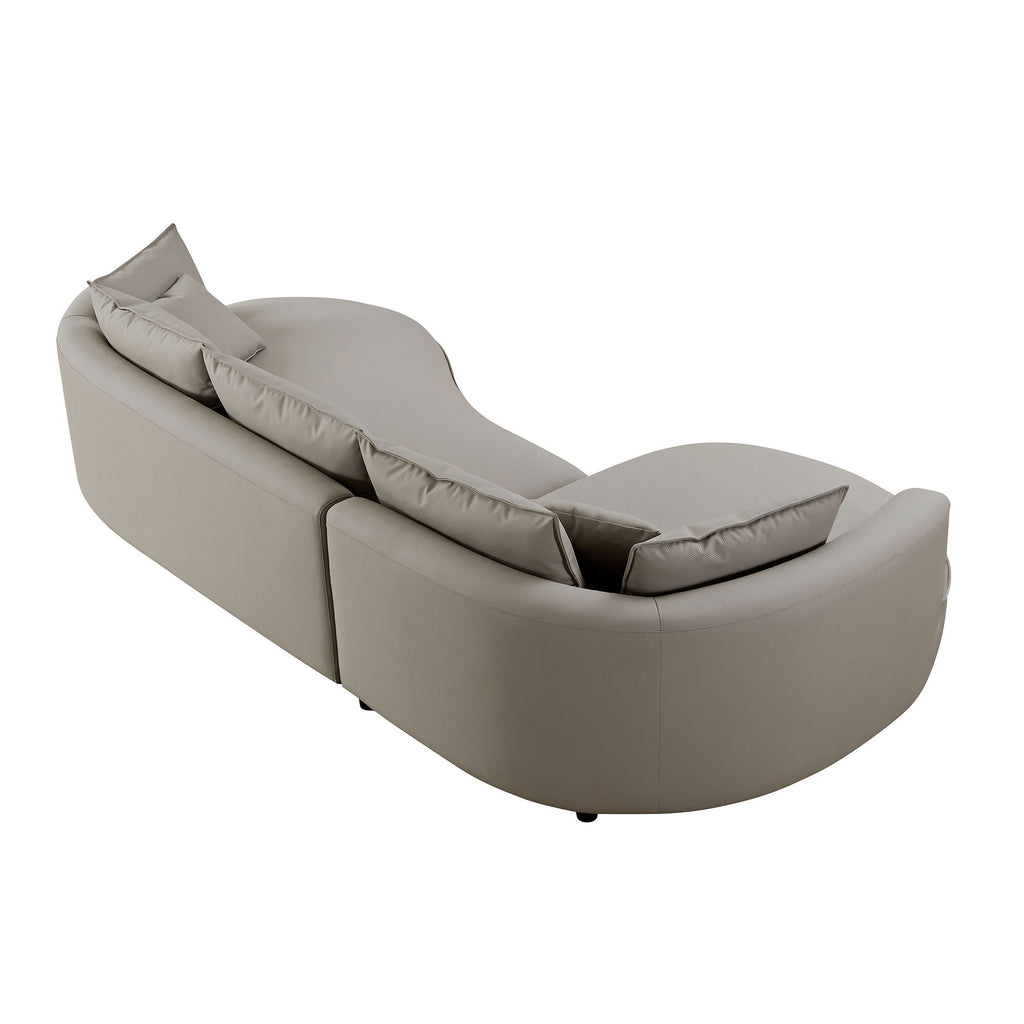 Modern Sectional Curved Sofa - Light Grey