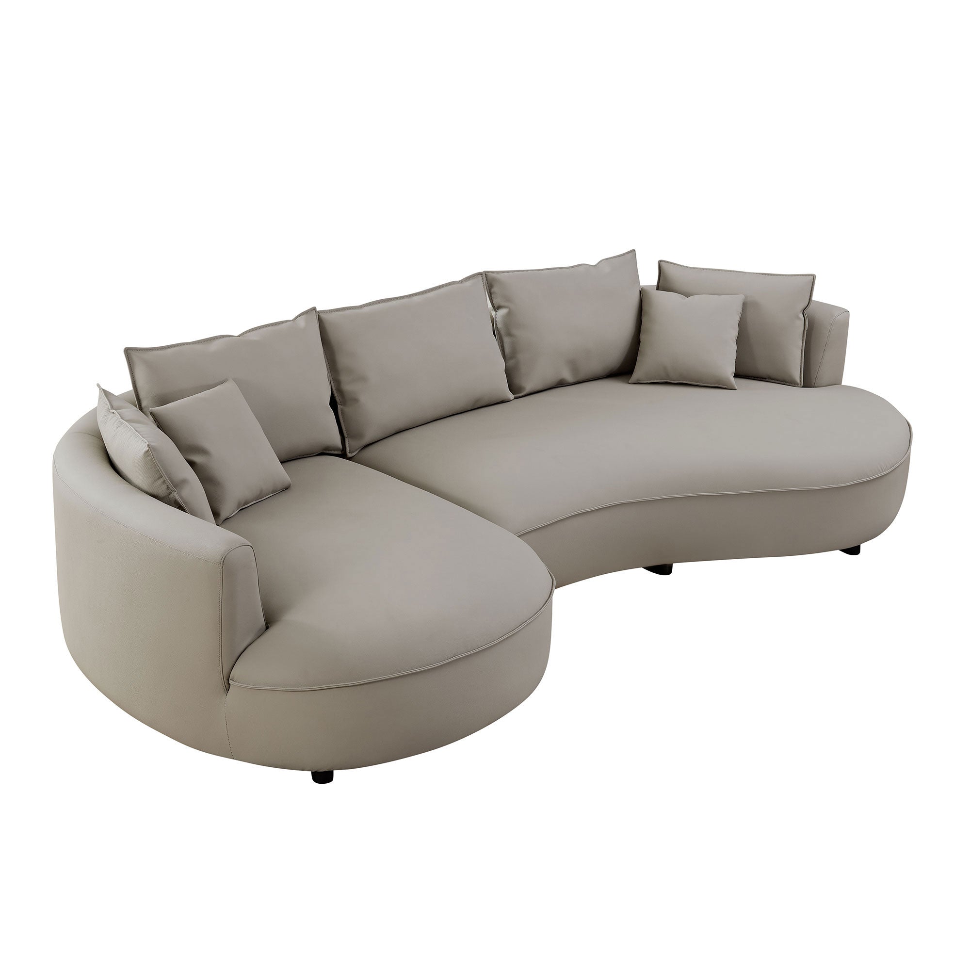 Modern Sectional Curved Sofa - Light Grey