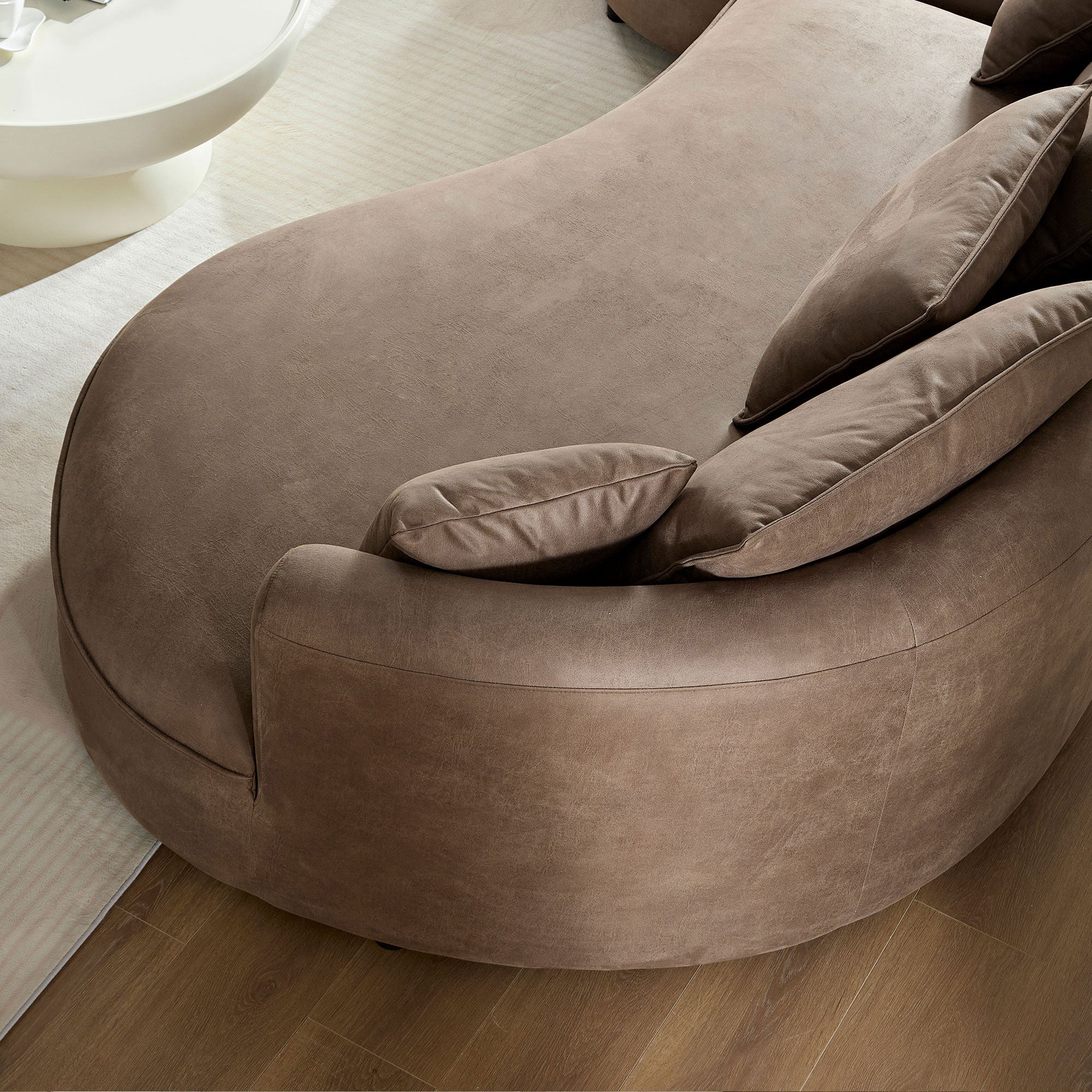 Modern Sectional Curved Sofa - Brown