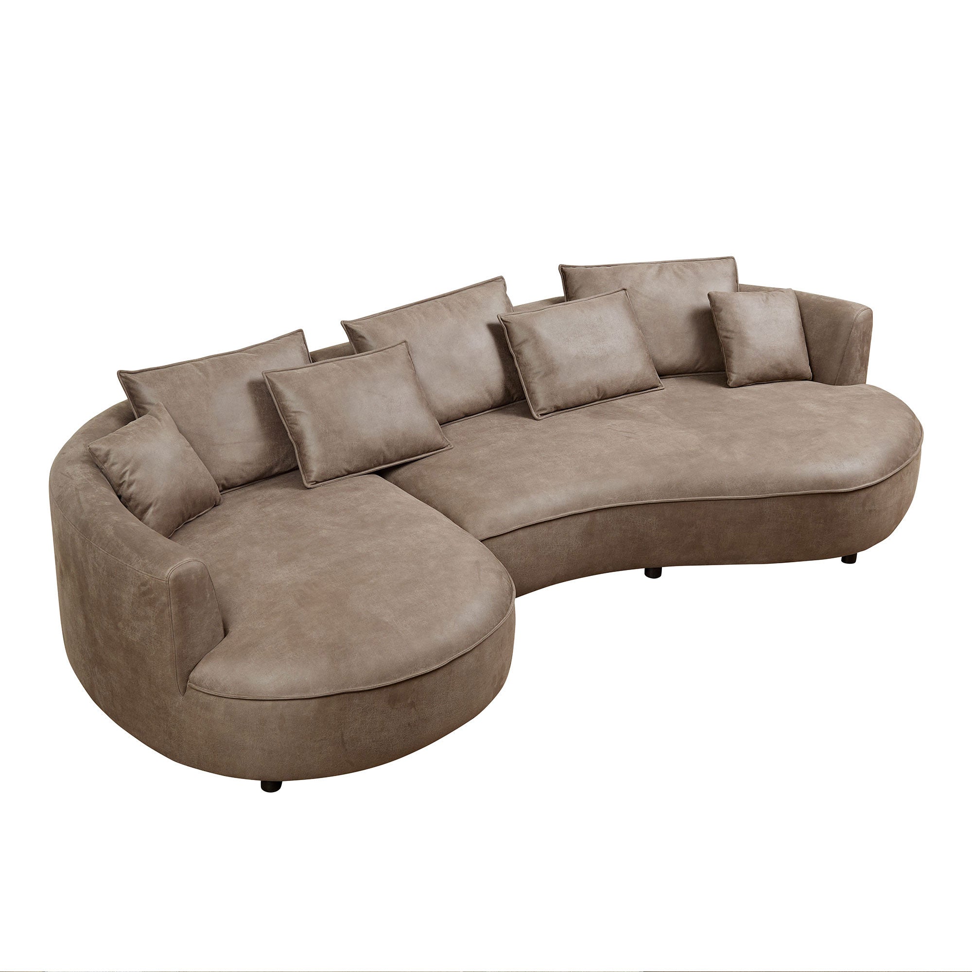 Modern Sectional Curved Sofa - Brown