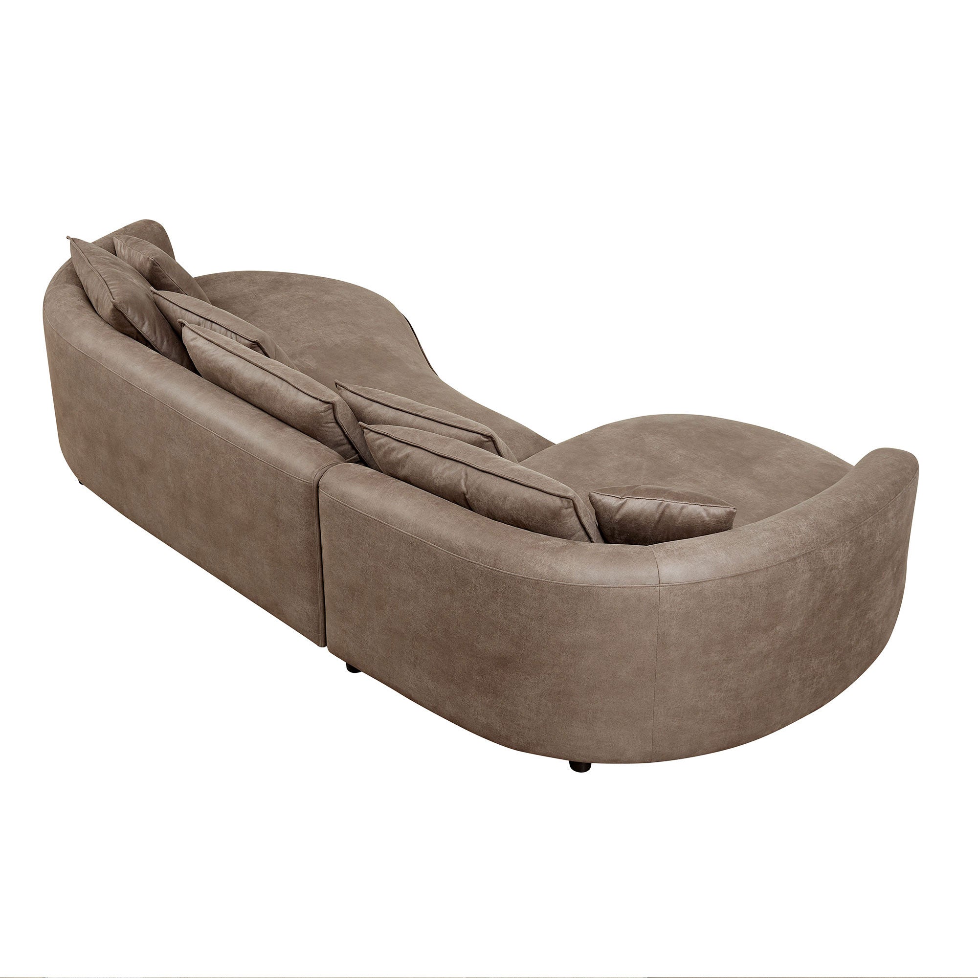 Modern Sectional Curved Sofa - Brown