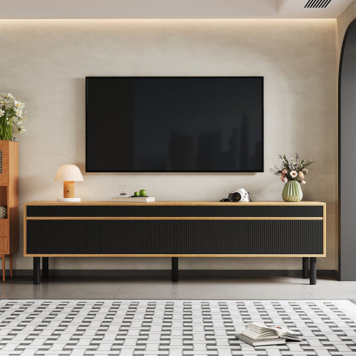 Fine Texture TV Cabinet - Black Wood