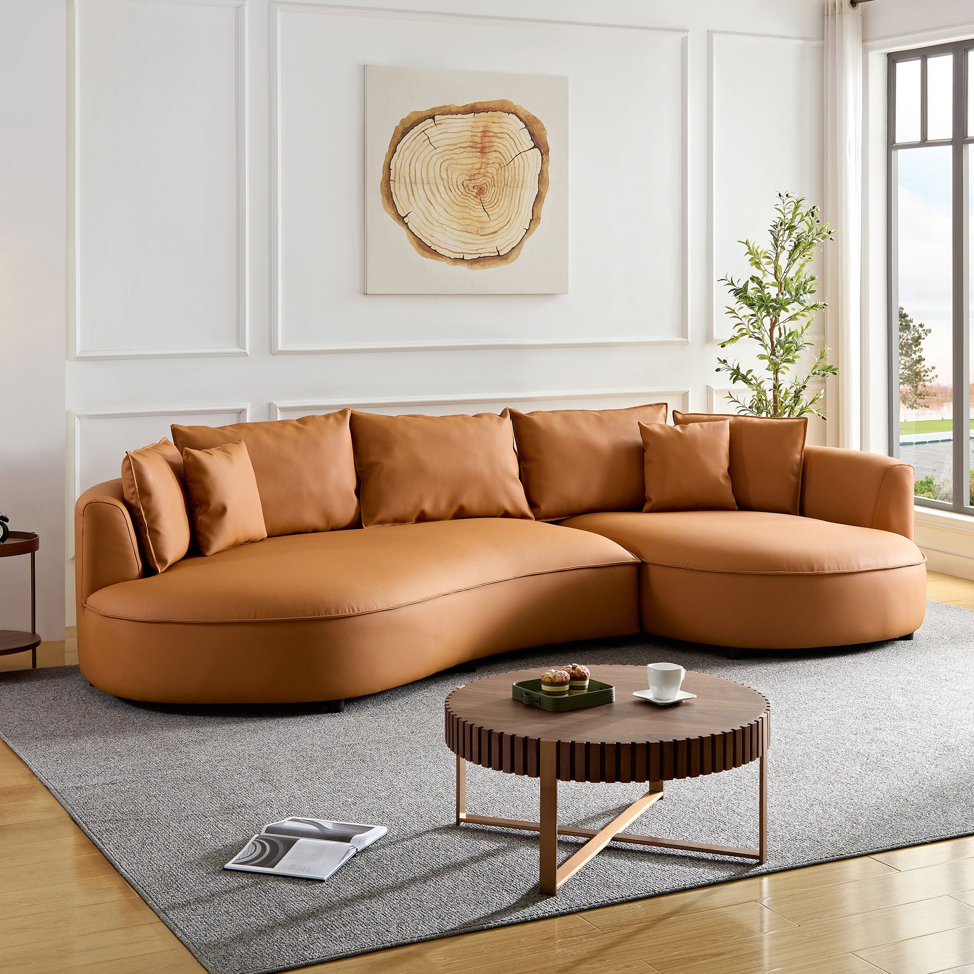 Modern Sectional Curved Sofa - Orange