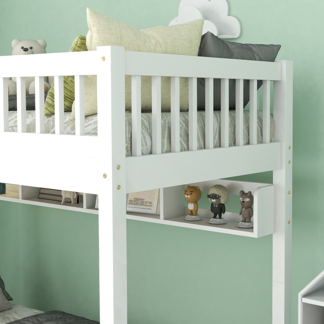 Double Decker Bunk Bed - White