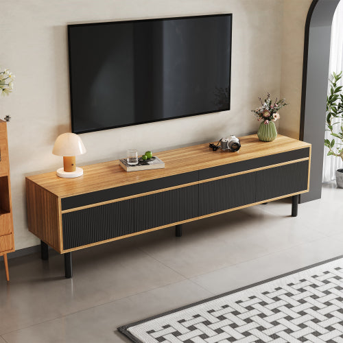 Fine Texture TV Cabinet - Black Wood