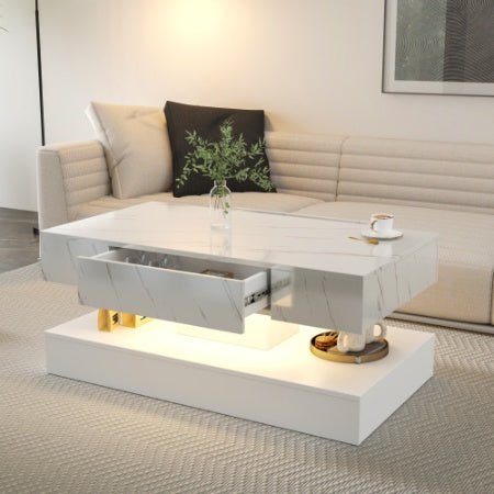 Modern Coffee Table with LED Lights