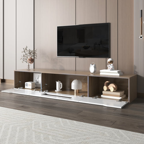 Wall Mounted TV Cabinet - White Wood