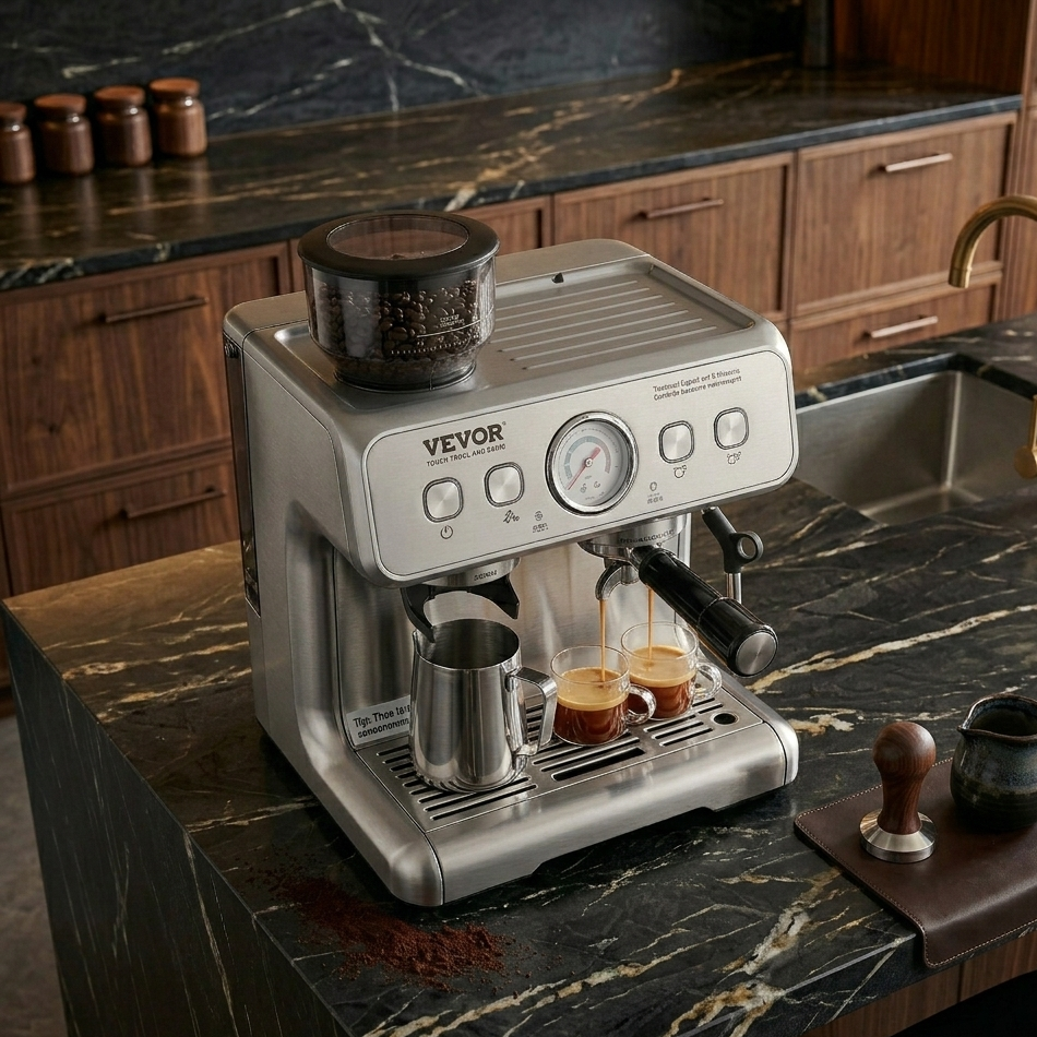 Espresso Machine With Grinder - Stainless Steel