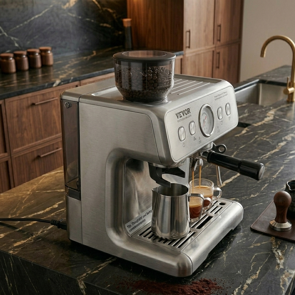 Espresso Machine With Grinder - Stainless Steel