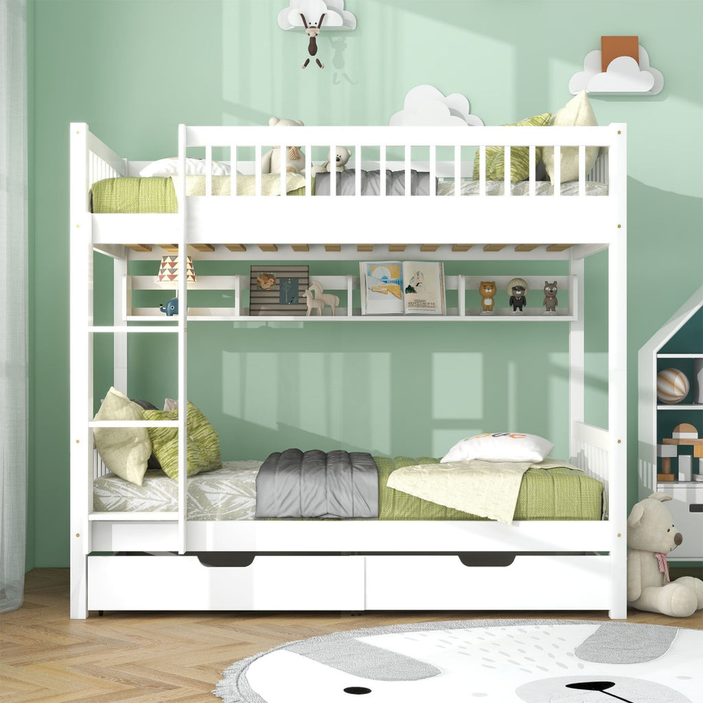 Double Decker Bunk Bed - White