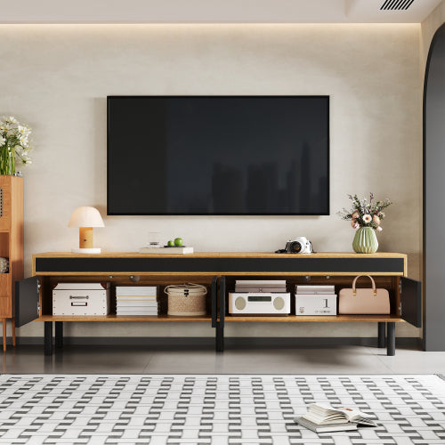Fine Texture TV Cabinet - Black Wood
