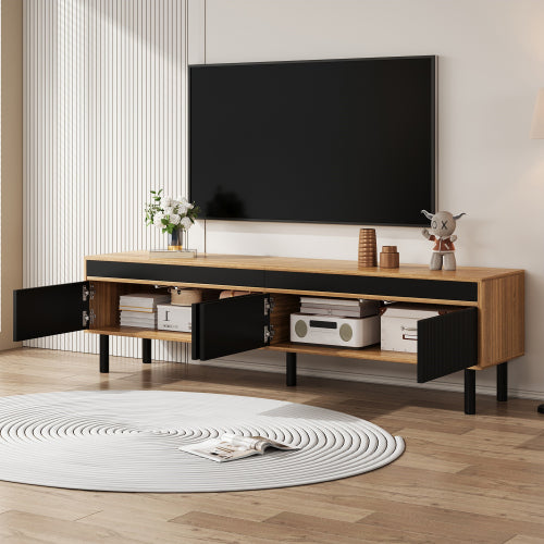 Fine Texture TV Cabinet - Black Wood