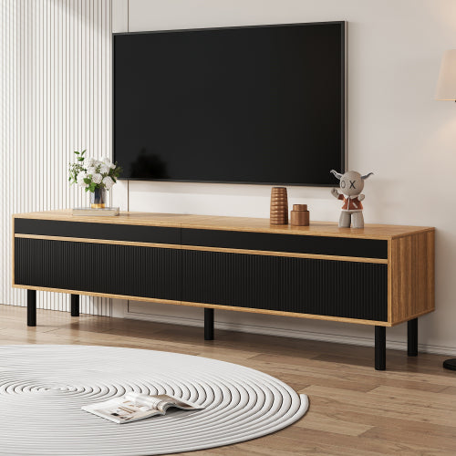 Fine Texture TV Cabinet - Black Wood