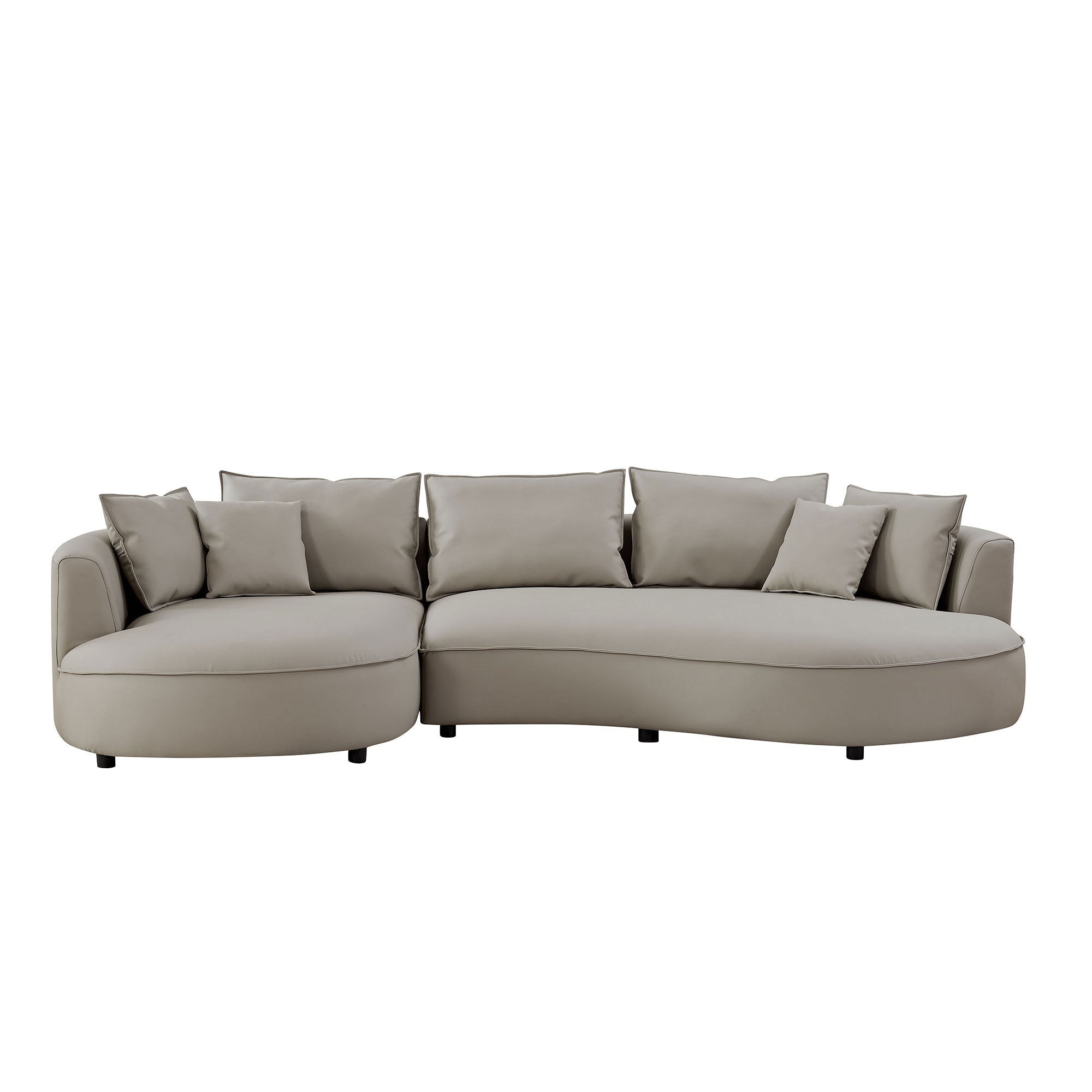 Modern Sectional Curved Sofa - Light Grey